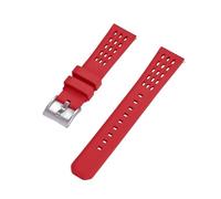 TLCBAZCF Bracelet de montre en caoutchouc FKM FPM à dégagement rapide, 20mm 22mm, conception texturée, bracelet de plongée universel Compatible avec les bracelets de Sport(Red-Silver Buckle,20mm)