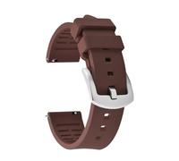 TLCBAZCF Bracelet de montre en caoutchouc fluoré 2025 FKM 18-24 mm - Sport à dégagement rapide, compatible avec RX(Brown-Silver,23mm)