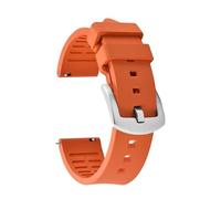 TLCBAZCF Bracelet de montre en caoutchouc fluoré 2025 FKM 18-24 mm - Sport à dégagement rapide, compatible avec RX(Oange-Silver,23mm)