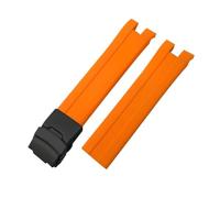 TLCBAZCF Bracelet de montre en caoutchouc silicone 21 mm compatible avec Tissot T076 T-Race T-Sport T076417, noir, rouge, orange, boucle déployante(Orange-Black)