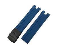 TLCBAZCF Bracelet de montre en caoutchouc silicone 21 mm compatible avec Tissot T076 T-Race T-Sport T076417, noir, rouge, orange, boucle déployante(Blue-Black)