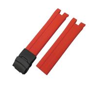 TLCBAZCF Bracelet de montre en caoutchouc silicone 21 mm compatible avec Tissot T076 T-Race T-Sport T076417, noir, rouge, orange, boucle déployante(Red-Black)