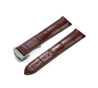 TLCBAZCF Bracelet de montre en cuir 19/20/2122mm réglable Compatible avec Omega Seamaster 007 300m/AT150 bracelet de montre en cuir fermoir(Brown-Silver Buckle,20mm)