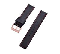 TLCBAZCF Bracelet de montre en cuir 20mm 22mm avec bracelets de montre à dégagement rapide boucle en argent noir Compatible avec les accessoires de montres for hommes(Black Red(Rose gold),22mm)