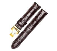 TLCBAZCF Bracelet de montre en cuir de remplacement compatible avec Tissot T41 T006 PRC200 1853, 19 mm, 20 mm, 21 mm, 22 mm(Browngold clasp,18mm)