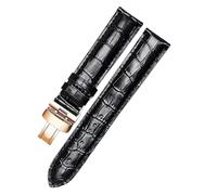TLCBAZCF Bracelet de montre en cuir de remplacement compatible avec Tissot T41 T006 PRC200 1853, 19 mm, 20 mm, 21 mm, 22 mm(Black roseclasp,20mm)