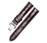 TLCBAZCF Bracelet de montre en cuir de remplacement compatible avec Tissot T41 T006 PRC200 1853, 19 mm, 20 mm, 21 mm, 22 mm(Brownsilver clasp,19mm)
