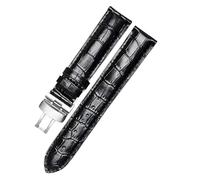 TLCBAZCF Bracelet de montre en cuir de remplacement compatible avec Tissot T41 T006 PRC200 1853, 19 mm, 20 mm, 21 mm, 22 mm(Black silver clasp,22mm)