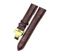 TLCBAZCF Bracelet de montre en cuir de vachette compatible avec les bracelets Certina MIDO, Tissot, Longines et Omega de 14 mm, 16 mm, 18 mm, 19 mm, 20 mm, 21 mm et 22 mm(Brown brown GOLD,20mm)