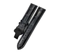 TLCBAZCF Bracelet de montre en cuir de vachette compatible avec les bracelets Certina MIDO, Tissot, Longines et Omega de 14 mm, 16 mm, 18 mm, 19 mm, 20 mm, 21 mm et 22 mm(Black black BLACK,19mm)