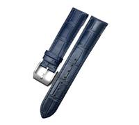TLCBAZCF Bracelet de montre en cuir de vachette compatible avec les bracelets Certina MIDO, Tissot, Longines et Omega de 14 mm, 16 mm, 18 mm, 19 mm, 20 mm, 21 mm et 22 mm(Blue pin,22mm)