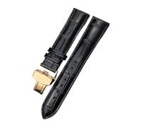 TLCBAZCF Bracelet de montre en cuir de vachette compatible avec les bracelets Certina MIDO, Tissot, Longines et Omega de 14 mm, 16 mm, 18 mm, 19 mm, 20 mm, 21 mm et 22 mm(Black black ROSE,22mm)