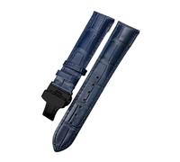 TLCBAZCF Bracelet de montre en cuir de vachette compatible avec les bracelets Certina MIDO, Tissot, Longines et Omega de 14 mm, 16 mm, 18 mm, 19 mm, 20 mm, 21 mm et 22 mm(Blue BLACK,23mm)