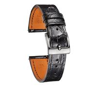 TLCBAZCF Bracelet de montre en cuir de vachette fait main à dégagement rapide, compatible avec hommes, 18 mm, 19 mm, 20 mm, 21 mm, 22 mm(123-black,20mm)