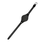 TLCBAZCF Bracelet de montre en cuir fin compatible avec les modèles Fossil ES3077, ES2830, ES3262, ES3060, ES4176, ES4119, ES4026 et ES4340 for femmes.(Black-silver)