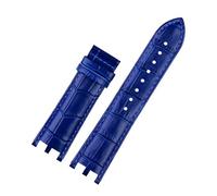 TLCBAZCF Bracelet de montre en cuir for hommes, Compatible avec la série Versace V-RACECHRONO GMT, Double Concave, Interface convexe, 24mm(Royal blue no clasp)