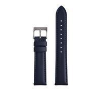 TLCBAZCF Bracelet de montre en cuir lisse de 20 mm et 22 mm, compatible avec le bracelet de montre en cuir à dégagement rapide(Blue Silver,20mm)