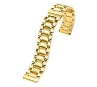 TLCBAZCF Bracelet de montre en métal à extrémités incurvées, compatible avec Timex, Citizen et Armani. Bracelet en acier mat.(Gold,21mm)