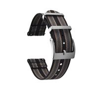 TLCBAZCF Bracelet de montre en Nylon Durable, deux pièces, bande texturée nervurée à dégagement rapide, Compatible avec les montres tactiques 18mm 20mm 22mm(Black-Khaki-Grey,20mm)