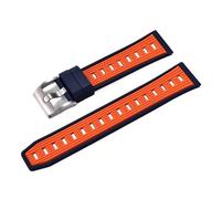 TLCBAZCF Bracelet de montre en Silicone gazeux, Compatible avec les bracelets de montre en Silicone gazeux de 20mm 22mm, à dégagement rapide, Double couleurs, Sport, deux tons(Blue Orange,22mm)
