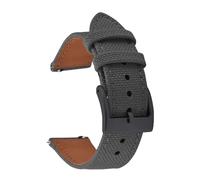 TLCBAZCF Bracelet de montre hybride en cuir et Nylon à dégagement rapide, 18/20/22mm, Compatible avec le bracelet Sport SKX007 SKX009(Grey 2,22mm)