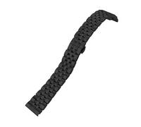 TLCBAZCF Bracelet de montre incurvé en acier inoxydable à six perles, compatible avec Tudor, Tissot, Longines, argent, or rose, noir(Black,22mm)