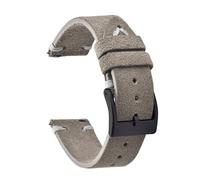 TLCBAZCF Bracelet de montre Vintage en cuir suédé, bleu, 20mm 22mm, Bracelet de remplacement, Bracelet de Sport, accessoires de montre(Grey-White Line 2,22mm)