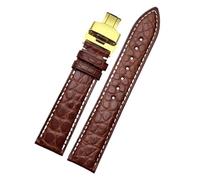 TLCBAZCF Bracelet en cuir compatible avec Longines/Itizen/Tissot/Seagull 16-20 mm, bracelet de montre unisexe classique(BLACK WHITE,20mm-width)