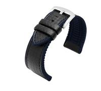 TLCBAZCF Bracelet inférieur en cuir et Silicone for hommes, en Fiber de carbone, en caoutchouc, accessoires compatibles avec Omega CITIZEN MIDO 20mm 22mm 24mm