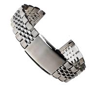 TLCBAZCF Bracelet Jubilee en acier inoxydable massif 316L compatible avec les maillons d'extrémité réglables et les perles de riz de 20 à 22 mm(Sliver B,22mm)