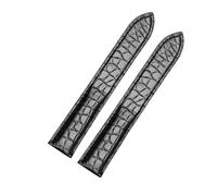 TLCBAZCF Bracelet unisexe en cuir de crocodile de style classique, compatible avec les montres Cartier Solo/London (tailles 18-25 mm).(Black no clasp,24mm)