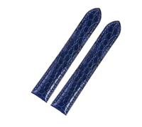 TLCBAZCF Bracelet unisexe en cuir de crocodile de style classique, compatible avec les montres Cartier Solo/London (tailles 18-25 mm).(Blue no clasp,16mm)