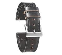 TLCBAZCF Bracelets en cuir marron souple faits main en cuir de cheval 18 mm, 20 mm, 22 mm(HB117BLK,20mm)