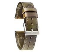 TLCBAZCF Bracelets en cuir marron souple faits main en cuir de cheval 18 mm, 20 mm, 22 mm(HB117GRN,22mm)