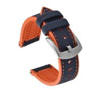 TLCBAZCF Compatible avec Breitling Omega IWC Mark Sailcloth Nylon FKM Bracelet de montre en caoutchouc 20 mm 22 mm 24 mm Bracelet à dégagement rapide for hommes(Blue Orange-Silver,24mm)
