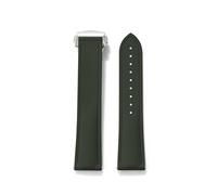 TLCBAZCF Compatible avec Cartier Santos Omega Swatch Universal 20 mm 21 mm 22 mm Bracelet de montre en caoutchouc FKM à dégagement rapide avec boucle pliante Omega(Green-Silver Buckle,20mm)