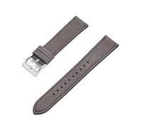 TLCBAZCF Compatible avec le bracelet de montre en cuir souple Litchi à dégagement rapide 20 mm 22 mm - Bracelets durables de rechange.(Grey-Silver Buckle,20mm)