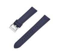TLCBAZCF Compatible avec le bracelet de montre en cuir souple Litchi à dégagement rapide 20 mm 22 mm - Bracelets durables de rechange.(Royal Blue-Silver,22mm)
