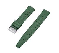 TLCBAZCF Compatible avec le bracelet de montre FKM à dégagement rapide, 18-19-20-21-22-23-24mm, bracelet Tropical en caoutchouc fluoré, montre intelligente traditionnelle(ArmyGreen Silver,23mm)