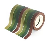 TLDBATICE 8 Pièces Ruban Papier Fleuriste Vert, Autocollant Quatre Couleurs, Scotch Fleuriste Ruban Crêpé Vert, Floratape pour Bouquets, Loisirs Créatifs (18 Mètres Par Rouleau)