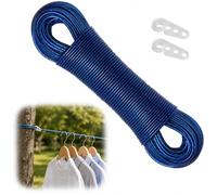 TLDBATICE Corde à Linge 50m avec Âme Acier, Fil à Linge Extérieur Gainé PVC | Antirouille, résistante aux UV, facile à nettoyer, coupable à la longueur souhaitée, idéale pour le jardin, le balcon