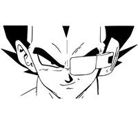 TLDSHOP® - Autocollant Dragon Ball Z pour climatiseur, meubles, voiture, moto - Dragon Ball z Comics Cartoon Stickers : (blanc noir, vegeta)
