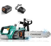TLGREEN 12 Pouces Tronçonneuse Electrique avec Batterie Li-Ion 20 V, Tronçonneuse Sans Fil Électrique 4000mAh, Longueur de Coupe de 30,5 cm, avec Chaîne, Guide et Chargeur, Moteur sans Balais