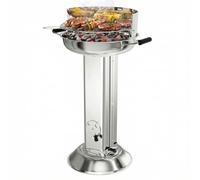 TLGREEN 58*42*85cm Barbecue à charbon de bois en acier inoxydable, Barbecue à colonne, Hauteur réglable en 4 directions, avec grille de chromée, Cendrier et ventilation, Outdoor, Jardin, Camping, BBQ