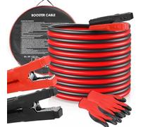 TLGREEN 6M 3000A 50mm² Câbles de Démarrage, Câble Batterie Voiture, Pince Crocodile Voiture Batterie pour Moteurs Essence et Diesel 12/24 V - Pinces à Code Couleur - Gants et Sac de Transport Inclus…