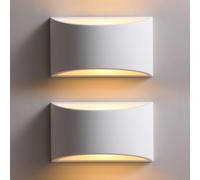 TLGREEN Appliques Murales Interieur, Blanc Lampe Murale LED 9W Blanc Chaud Moderne Applique Murale en Plâtre pour Chambre Maison Couloir Salon (G9 LED ampoule Inclure) [Classe énergétique E]