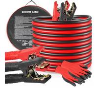 TLGREEN Câbles de Démarrage, Câble Batterie Voiture, Pince Crocodile Voiture Batterie pour Moteurs Essence et Diesel 12/24 V - Pinces à Code Couleur - Gants et Sac de Transport Inclus - 6M 1500A