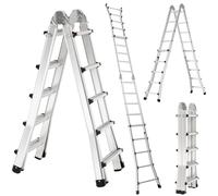 TLGREEN Échelle télescopique 3 en 1-4,8 m - 5 x 4 échelons - Multifonction - Pliante - Échelle d'escalier - Charge maximale : 150 kg