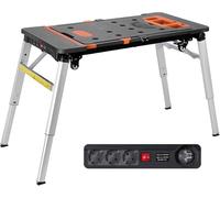 TLGREEN Etabli Pliant 7 en 1,Établi Pliable,Etabli de Travail,Multifonction Plateforme de Travail Hauteur Réglable,Chariot Pliable Portable avec 4 pcs Roues,Échafaudage pour Les Travail de Bricolage