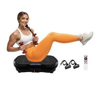 TLGREEN Plateforme vibrante 120 niveaux 10 programmes d'entraînement | Design compact | Bandes d'entraînement | Antidérapantes | Moteur silencieux | Planche vibrante de fitness puissante pour la